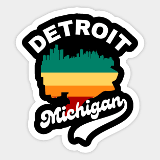 Detroit Michigan city map. Sticker